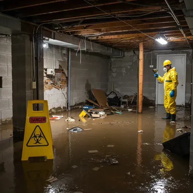 Flooded Basement Electrical Hazard in Bandera County, TX Property